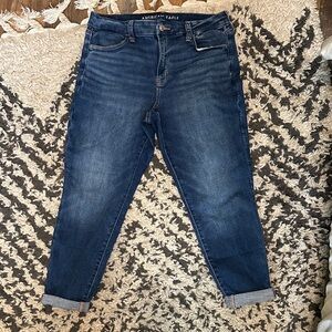 American Eagle Outfitters Dark Blue Ankle Jeans